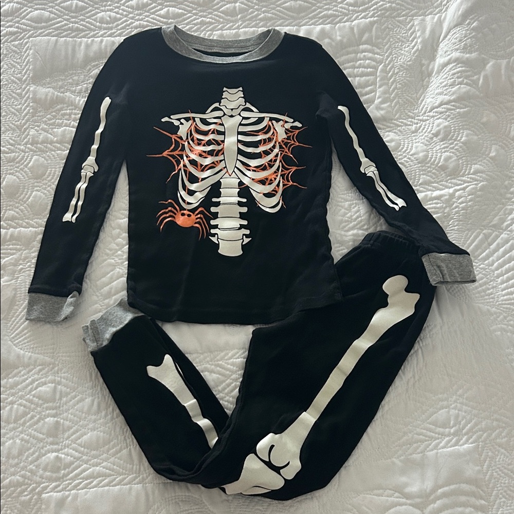 Glow In The Dark Skeleton Pajama Set
